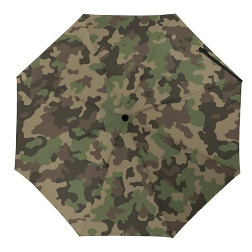 JZemdybill Faltbarer Regenschirm, grüner Camouflage-Regenschirm, Reise-Regenschirm für winddicht, regenfest, Stil:, Handbuch von JZemdybill