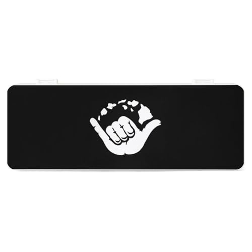 JZemdybill Federmäppchen, Aloha Hand Hawaii, kreative einfache Schreibwaren-Box, 19,5 x 7,1 x 2,7 cm, Stil:, Einheitsgröße, Federmäppchen von JZemdybill