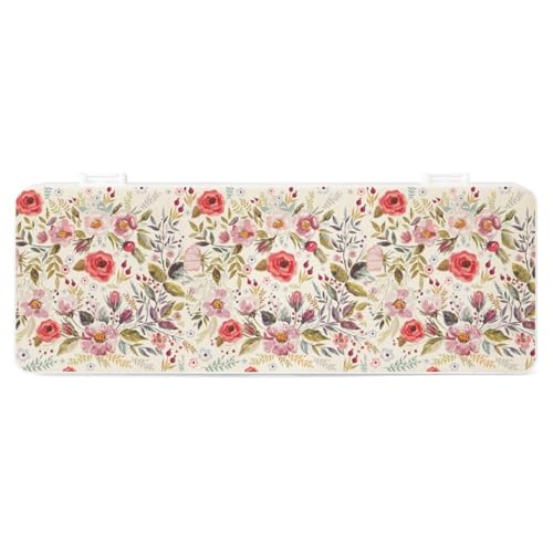 JZemdybill Federmäppchen, Aquarell-Mohnblumen, kreative einfache Schreibwaren-Box, 19,5 x 7,1 x 2,7 cm, Stil:, Einheitsgröße, Federmäppchen von JZemdybill