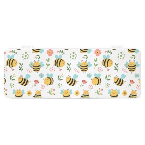 JZemdybill Federmäppchen, Bienen-Blume, kreative einfache Schreibwaren-Box, 19,5 x 7,1 x 2,7 cm, Stil:, Einheitsgröße, Federmäppchen JZemdybill Federmäppchen, Bienen-Blume, kreative einfache Schreibwaren-Box, 19,5 x 7,1 x 2,7 cm, Stil:, Einheitsgröße, Federmäppchen von JZemdybill