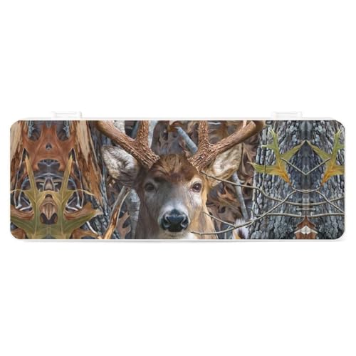 JZemdybill Federmäppchen, Camouflage, Hirsch, kreative einfache Schreibwaren-Box, 19,5 x 7,1 x 2,7 cm, Stil:, Einheitsgröße, Federmäppchen von JZemdybill