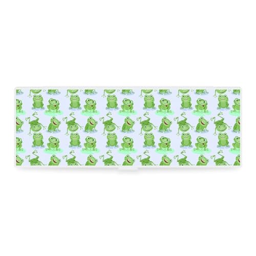 JZemdybill Federmäppchen, Frosch-Muster, kreative einfache Schreibwaren-Box, 19,5 x 6,8 x 3 cm, Stil:, Einheitsgröße, Federmäppchen von JZemdybill