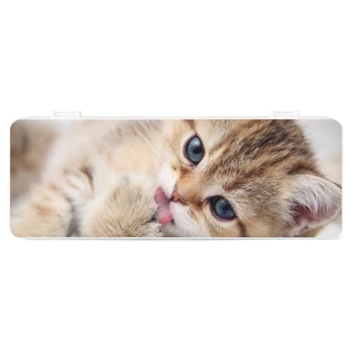 JZemdybill Federmäppchen, Katzenmuster, kreative einfache Schreibwaren-Box, 19,5 x 7,1 x 2,7 cm, Stil:, Einheitsgröße, Federmäppchen von JZemdybill