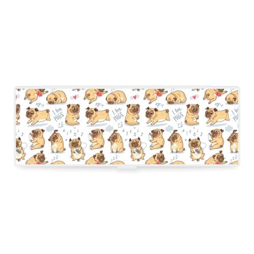 JZemdybill Federmäppchen, Mops, kreative einfache Schreibwaren-Box, 19,5 x 6,8 x 3 cm, Stil:, Einheitsgröße, Federmäppchen von JZemdybill