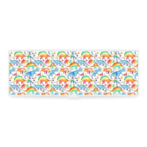 JZemdybill Federmäppchen, Regenbogen-Dinosaurier, kreative einfache Schreibwaren-Box, 19,5 x 6,8 x 3 cm, Stil:, Einheitsgröße, Federmäppchen von JZemdybill