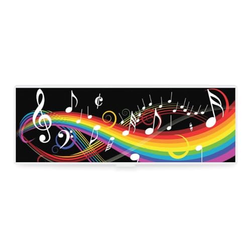 JZemdybill Federmäppchen, Regenbogen-Musiknotizen, kreative einfache Schreibwaren-Box, 19,5 x 6,8 x 3 cm, Stil:, Einheitsgröße, Federmäppchen von JZemdybill