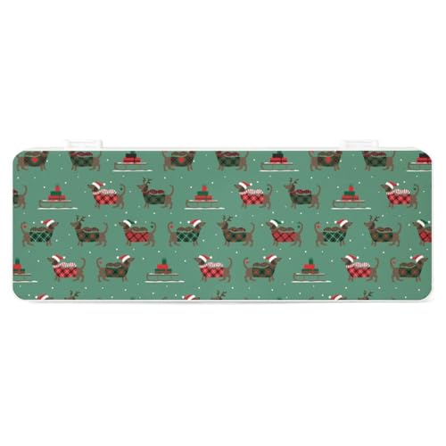 JZemdybill Federmäppchen, Weihnachtsdackel, kreative einfache Schreibwaren-Box, 19,5 x 7,1 x 2,7 cm, Stil:, Einheitsgröße, Federmäppchen von JZemdybill