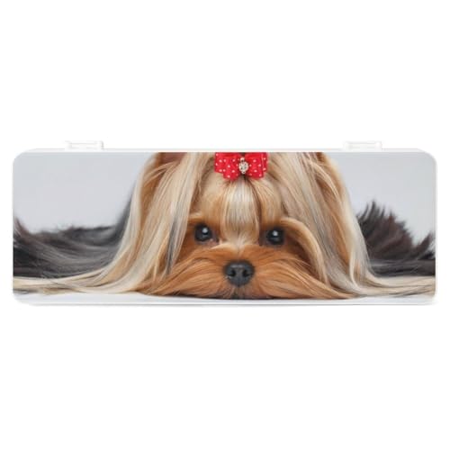 JZemdybill Federmäppchen, Yorkshire Terrier, kreative einfache Schreibwaren-Box, 19,5 x 7,1 x 2,7 cm, Stil:, Einheitsgröße, Federmäppchen von JZemdybill