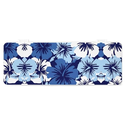 JZemdybill Federmäppchen, blaue Hibiskusblüte, kreative einfache Schreibwaren-Box, 19,5 x 7,1 x 2,7 cm, Stil:, Einheitsgröße, Federmäppchen von JZemdybill