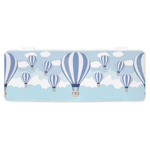 JZemdybill Federmäppchen, blauer Heißluftballon, kreative einfache Schreibwaren-Box, 19,5 x 7,1 x 2,7 cm, Stil:, Einheitsgröße, Federmäppchen von JZemdybill