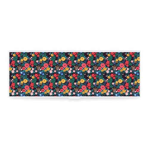 JZemdybill Federmäppchen, buntes Blumenmuster, kreative einfache Schreibwaren-Box, 19,5 x 6,8 x 3 cm, Stil:, Einheitsgröße, Federmäppchen von JZemdybill