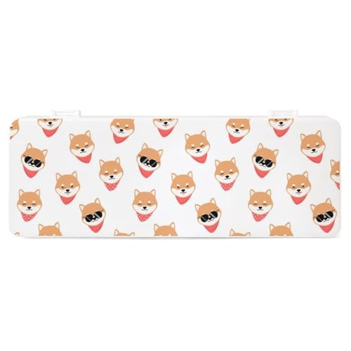 JZemdybill Federmäppchen, hübsches Shiba Lnu DogCreative, einfache Schreibwaren-Box, 19,5 x 7,1 x 2,7 cm, Stil:, Einheitsgröße, Federmäppchen von JZemdybill