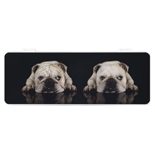 JZemdybill Federmäppchen, lustige Bulldogge, kreative einfache Schreibwaren-Box, 19,5 x 7,1 x 2,7 cm, Stil:, Einheitsgröße, Federmäppchen von JZemdybill