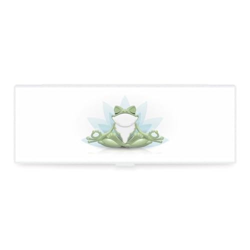 JZemdybill Federmäppchen, lustiger Yoga-Frosch, kreative einfache Schreibwaren-Box, 19,5 x 6,8 x 3 cm, Stil:, Einheitsgröße, Federmäppchen von JZemdybill