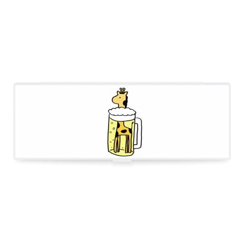 JZemdybill Federmäppchen, niedliche Giraffe und Bier, kreative einfache Schreibwaren-Box, 19,5 x 6,8 x 3 cm, Stil:, Einheitsgröße, Federmäppchen von JZemdybill