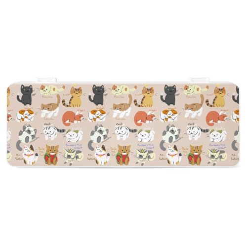 JZemdybill Federmäppchen, niedliche Katze, kreative einfache Schreibwaren-Box, 19,5 x 7,1 x 2,7 cm, Stil:, Einheitsgröße, Federmäppchen von JZemdybill
