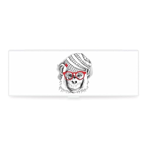 JZemdybill Federmäppchen, niedlicher Affe mit Brille, kreative einfache Schreibwaren-Box, 19,5 x 6,8 x 3 cm, Stil:, Einheitsgröße, Federmäppchen von JZemdybill
