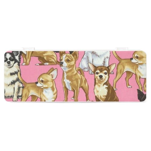 JZemdybill Federmäppchen, niedlicher Chihuahua, kreative einfache Schreibwaren-Box, 19,5 x 7,1 x 2,7 cm, Stil:, Einheitsgröße, Federmäppchen von JZemdybill