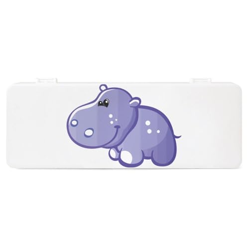 JZemdybill Federmäppchen, niedliches HippoCreative einfache Schreibwaren-Box, 19,5 x 7,1 x 2,7 cm, Stil:, Einheitsgröße, Federmäppchen von JZemdybill
