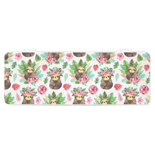 JZemdybill Federmäppchen, rosa Blumen-Faultiere, kreative einfache Schreibwaren-Box, 19,5 x 7,1 x 2,7 cm, Stil:, Einheitsgröße, Federmäppchen JZemdybill Federmäppchen, rosa Blumen-Faultiere, kreative einfache Schreibwaren-Box, 19,5 x 7,1 x 2,7 cm, Stil:, Einheitsgröße, Federmäppchen von JZemdybill