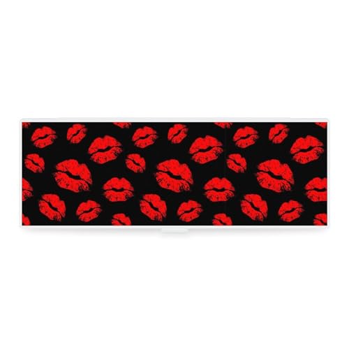 JZemdybill Federmäppchen, rote Lippen, kreative einfache Schreibwaren-Box, 19,5 x 6,8 x 3 cm, Stil:, Einheitsgröße, Federmäppchen von JZemdybill