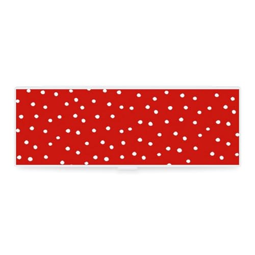 JZemdybill Federmäppchen, rote Punkte, kreative einfache Schreibwaren-Box, 19,5 x 6,8 x 3 cm, Stil:, Einheitsgröße, Federmäppchen von JZemdybill