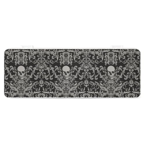 JZemdybill Federmäppchen, schwarzer Totenkopf, kreative einfache Schreibwaren-Box, 19,5 x 7,1 x 2,7 cm, Stil:, Einheitsgröße, Federmäppchen von JZemdybill
