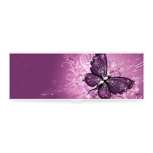 JZemdybill Federmäppchen, violetter Schmetterling, Kunst, kreative einfache Schreibwaren-Box, 19,5 x 6,8 x 3 cm, Stil:, Einheitsgröße, Federmäppchen von JZemdybill