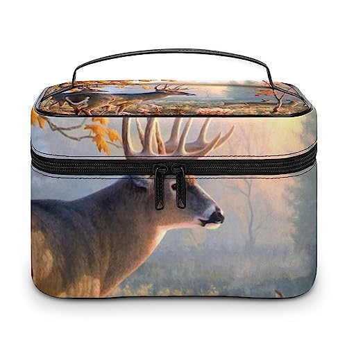 JZemdybill Kosmetiktasche, mexikanische Gitarre, Totenkopf, Make-up-Tasche, Leder, Reise-Kulturbeutel für Damen, Style-3, 25x18x15cm von JZemdybill