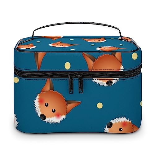 JZemdybill Kosmetiktasche, niedliches Eichhörnchen-Make-up-Tasche, Leder, Reise-Kulturbeutel für Damen, Stil-9, 25x18x15cm von JZemdybill