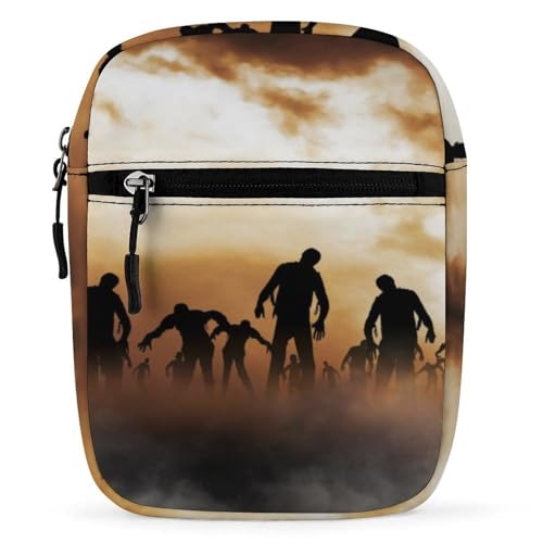JZemdybill Umhängetasche, Zombies Dead Men Walking Body at Night Crossbody-Tasche, Mehrzwecktasche, kleine Umhängetasche für Arbeit, Business, Reisen, Zombies Dead Men Walking Body at Night, von JZemdybill