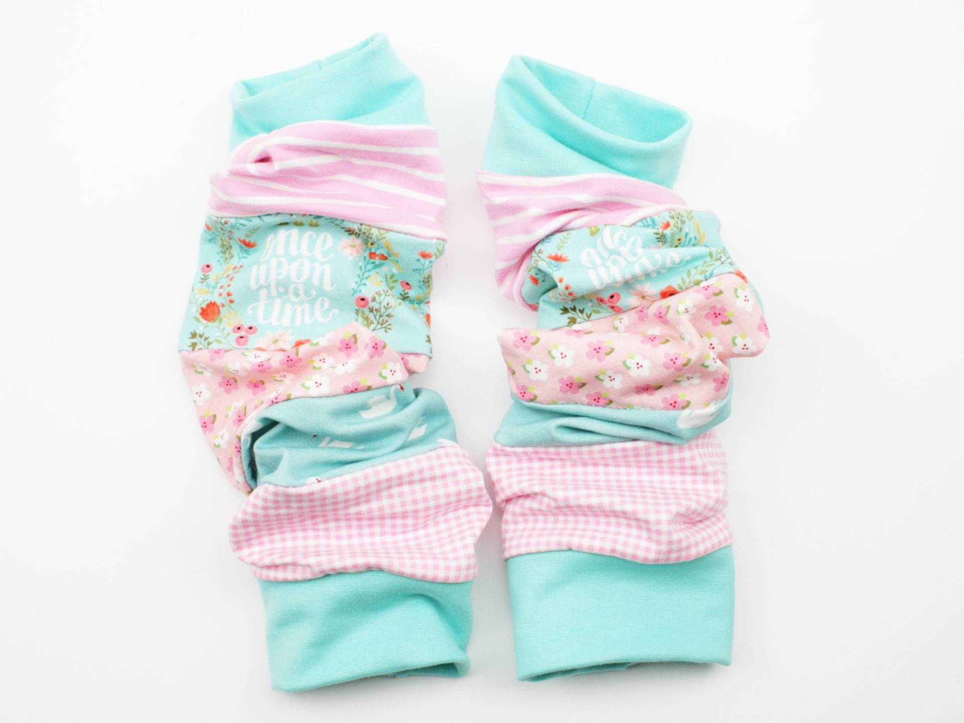 Beinstulpen Für Mädchen 7+ Jahre Schwäne Mintgrün/Rosa von JaClarDesign