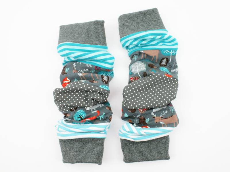 Beinstulpen Für Mädchen 7+ Jahre Waldtiere Grau/Türkis von JaClarDesign