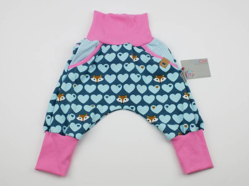Checkerhose Gr. 74 Füchse Blau/Rosa von JaClarDesign