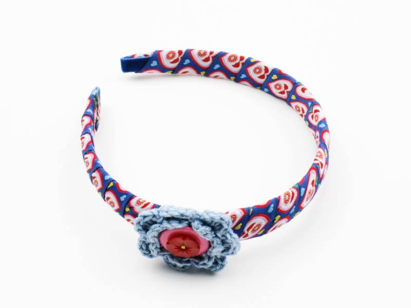 Haarreif Für Kinder/Erwachsene Webband Herzchen Blaulila/Rot von JaClarDesign