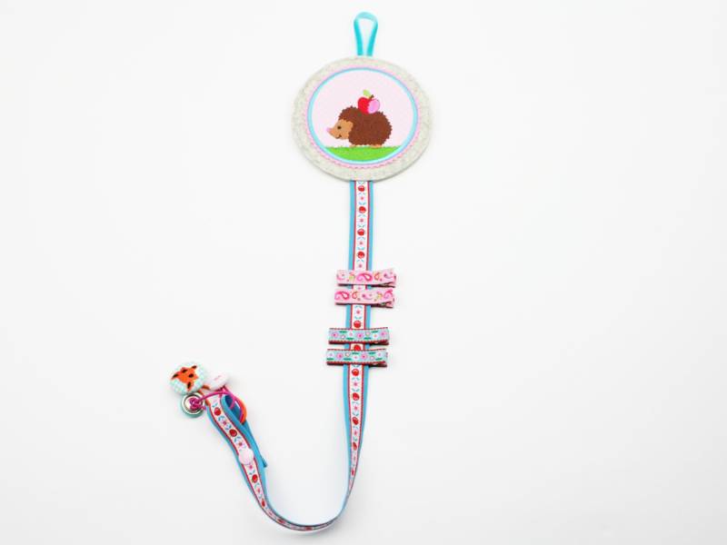 Haarspangenhalter Igelchen Rosa/Türkis von JaClarDesign