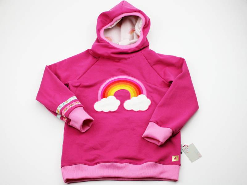 Kapuzenpulli Gr. 98-134 Regenbogen Pink/Pastell von JaClarDesign