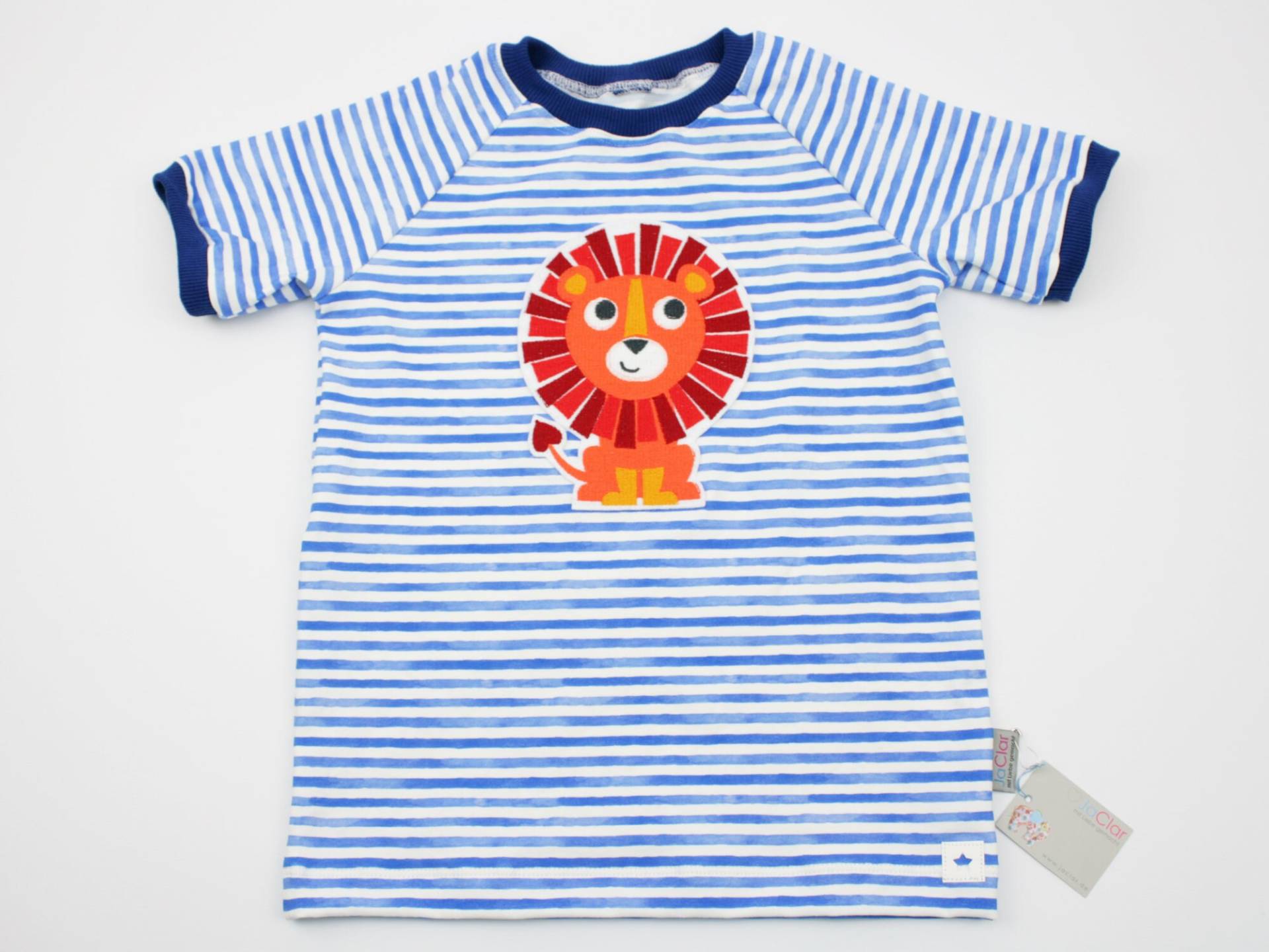 Kurzarmshirt Gr. 62-134 Löwe Blau/Orange von JaClarDesign