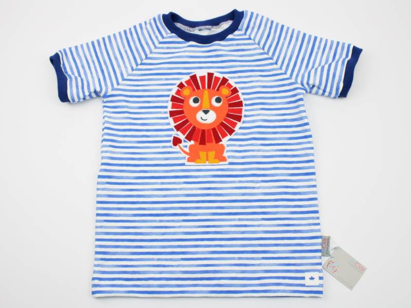 Kurzarmshirt Gr. 62-134 Löwe Blau/Orange von JaClarDesign