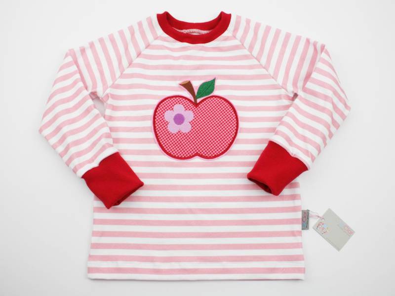 Langarmshirt Gr. 62-128 Apfel Rosa/Rot von JaClarDesign