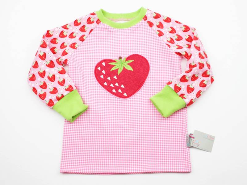 Langarmshirt Gr. 98 Erdbeere Rosa/Rot von JaClarDesign