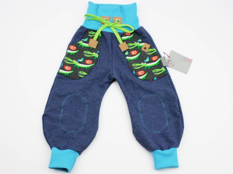 Pumphose Gr. 80 Krokodile Blau/Türkis von JaClarDesign