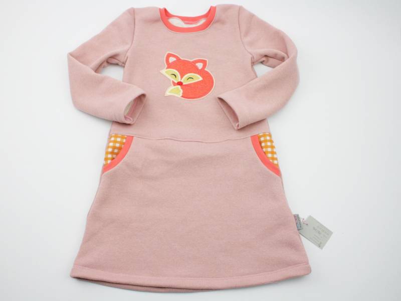 Sweatkleid Gr. 86-128 Fuchs Zartes Altrosa/Koralle von JaClarDesign