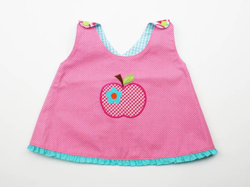 Tunikaschürzchen Gr. 68 Äpfelchen Rosa/Türkis von JaClarDesign
