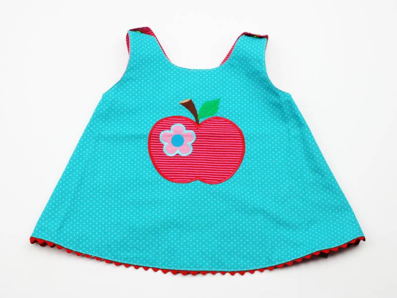 Tunikaschürzchen Gr. 92 Apfel Türkis/Rot von JaClarDesign