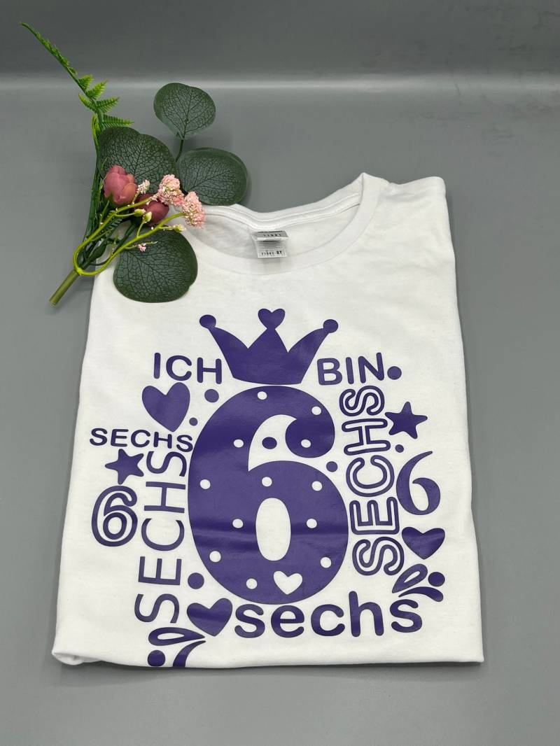 Geburtstagsshirt 6. Geburtstag. Shirt Ich Bin Sechs. Birthday Girl. Geburtstag Mädchenshirt. Königin von JaLeKreativGeschenk