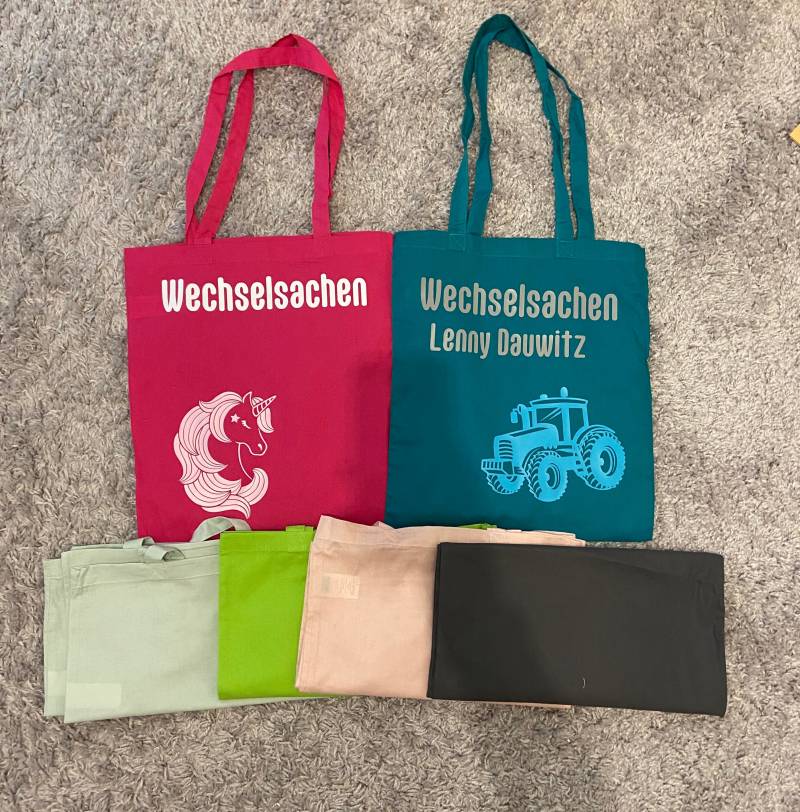 Tasche/Beutel Für Die Wechselsachen Im Kindergarten Mit Name Des Kindes von JaLeKreativGeschenk