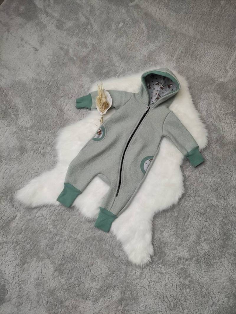 Wollwalk Anzug/Overall Mint Mit Rehen Größe 56-122 Wollwalk Anzug/Overall Mint Mit Rehen Größe 56-122 von JaPaJoHandmade