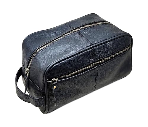 JAALD Tasche Kulturtasche Koffer Waschtasche Kit Ledertasche Kulturbeutel Necessaire echt Leder die Toilette Badezimmer Rasieren Wasserdicht Kosmetik Medikamente Herren Damen Leather toiletry dopp bag von Jaald