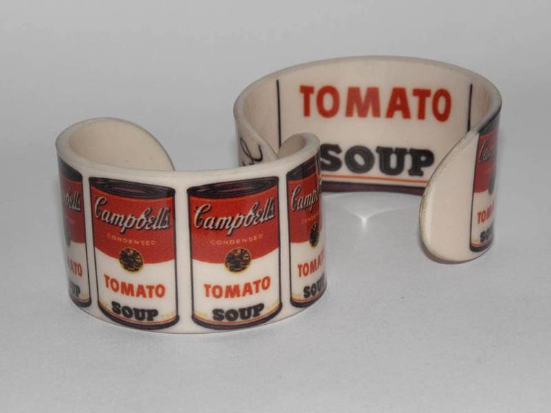 Acryl - Andy Warhol Pop Campbells Tomatensuppe Armreif/Manschette Armband Acryl - Andy Warhol Pop Campbells Tomatensuppe Armreif/Manschette Armband von JabaleeDesign